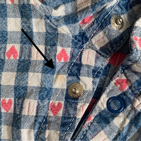 Vintage Oshkosh Overalls Heart Pattern Sz 12 Months Made in Canada - Picture 13 of 15